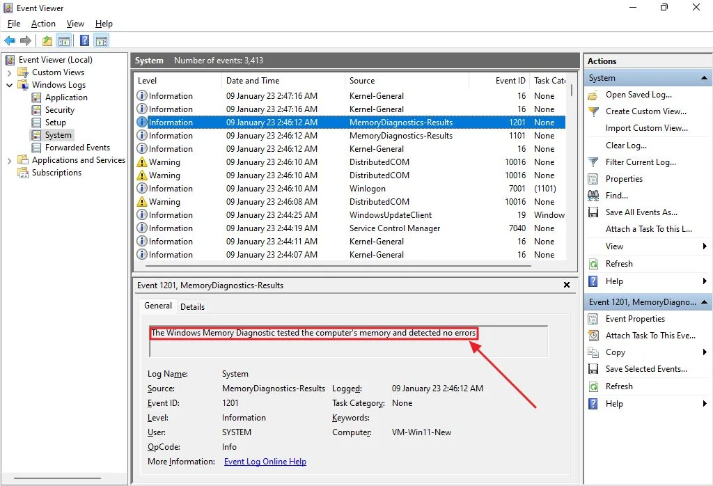 windows bellek tanılama hata algılamadı