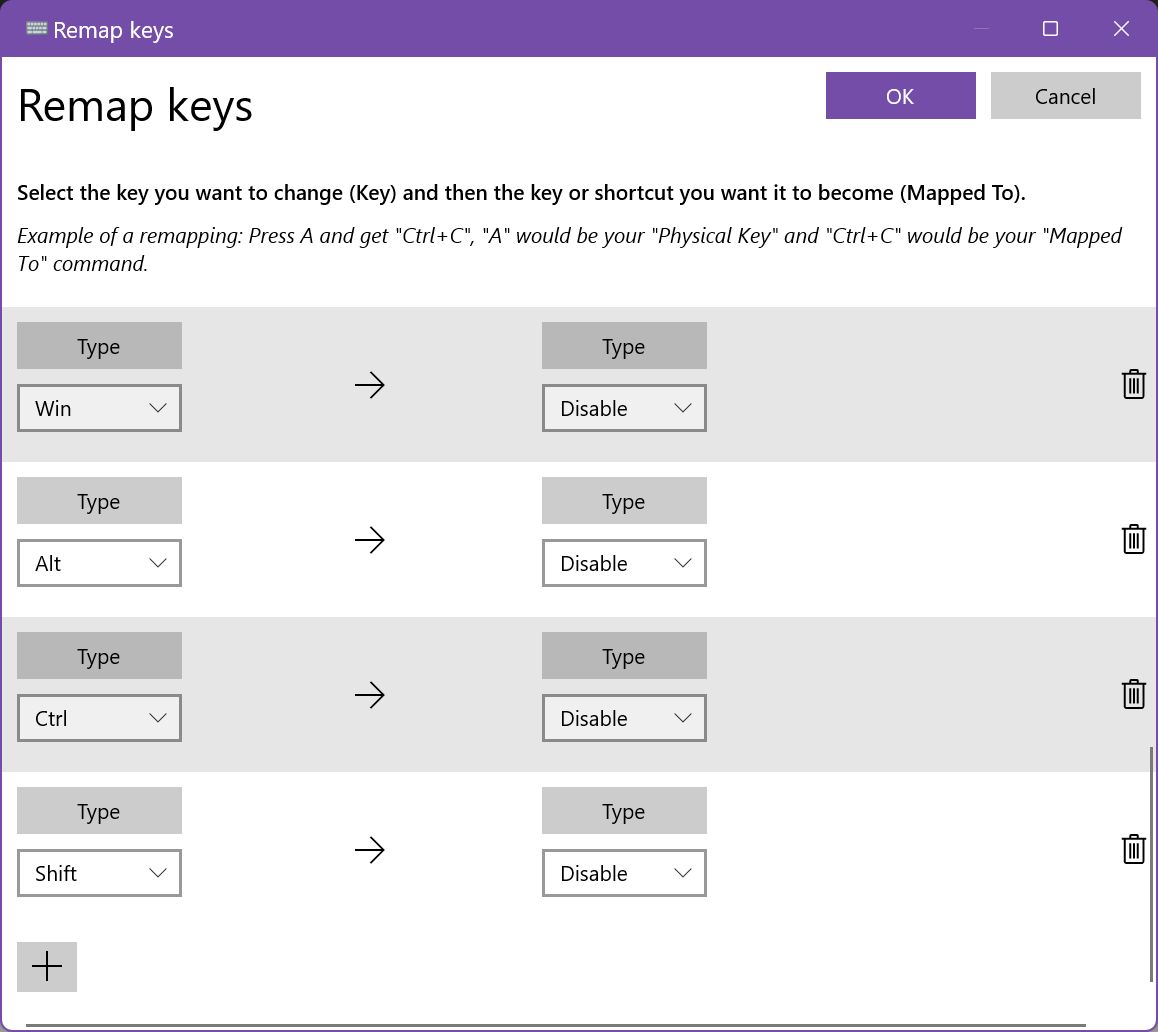 powertoys disable win ctrl alt shift shortcut keys