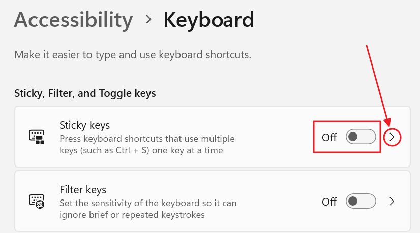 windows settings accesibility keyboard sticky keys