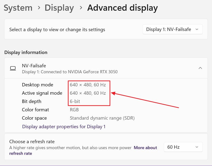 窗口设置高级显示nvidia nv故障保护