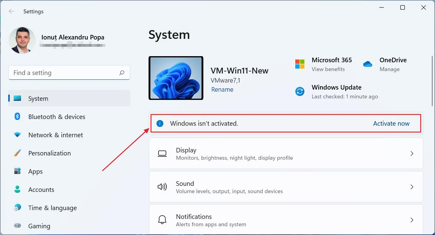 windows 11 settings windows not activated
