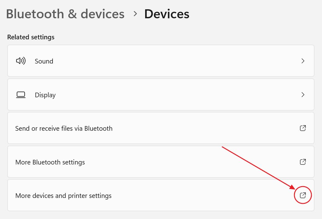 windows settings bluetooth more devices and printer settings