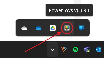 powertoys system tray