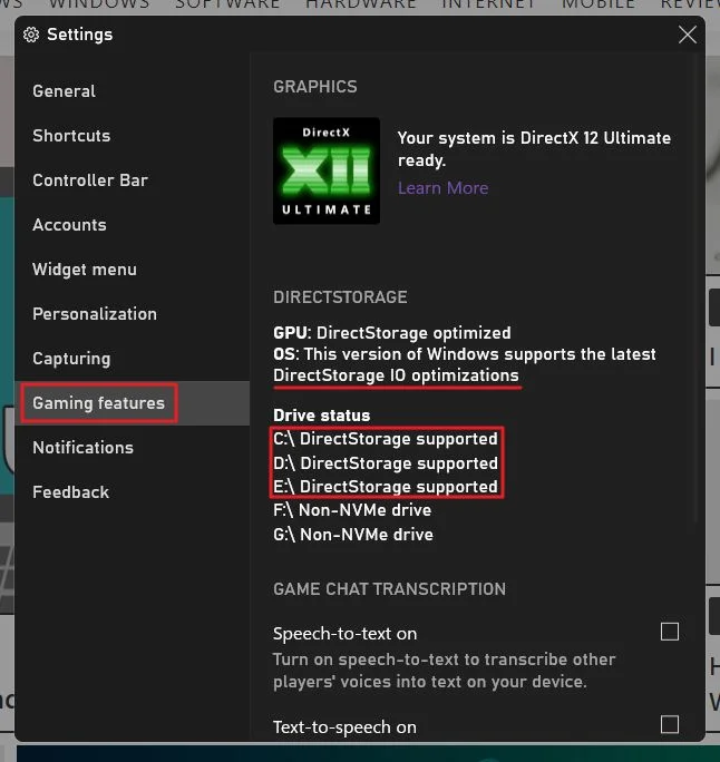 windows xbox oyun çubuğu oyun özellikleri