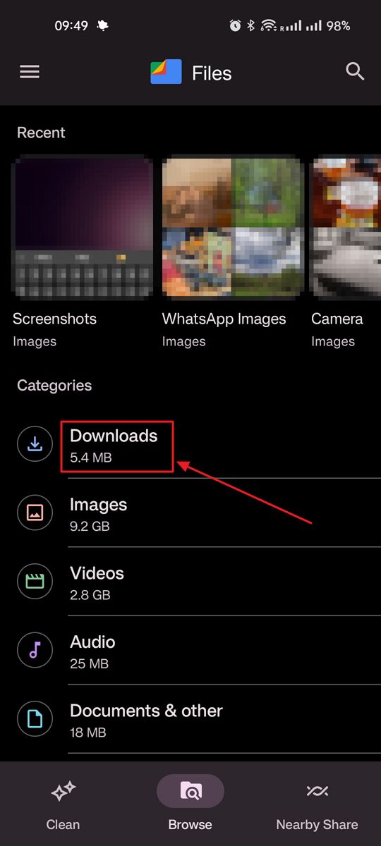 android files app download folder