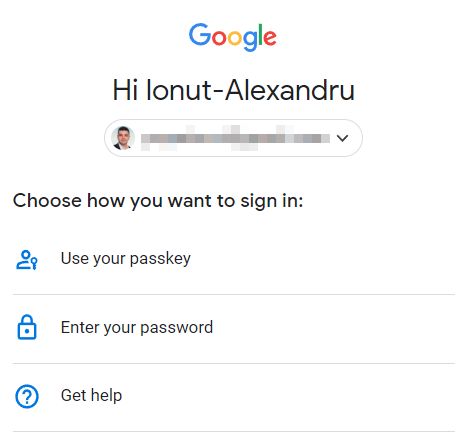 google account sign in options