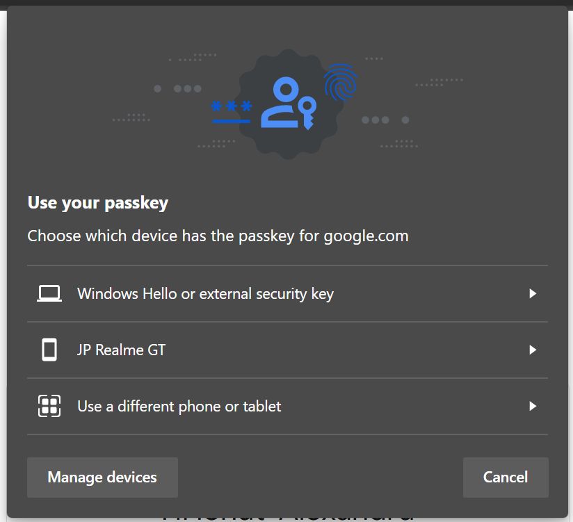 google account sign in us your passkey