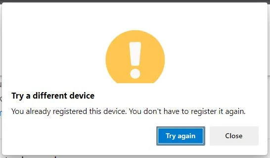 google passkey device already registered