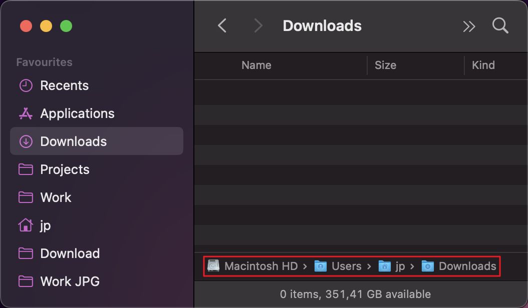 macs os finder download folder path