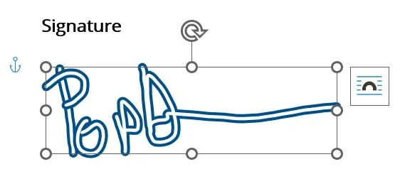 microsoft word 数字绘制签名对象