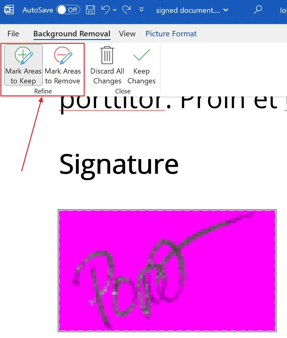 microsoft word 图像移除背景细化