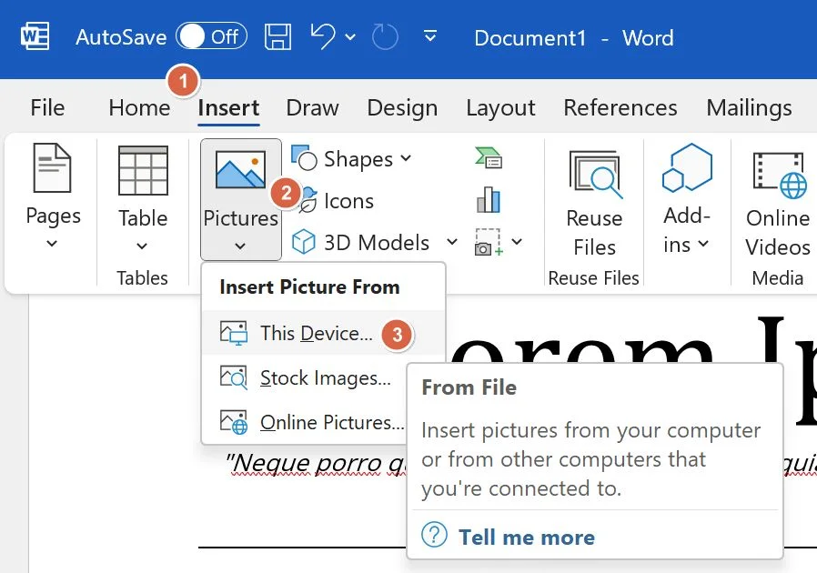 microsoft word 插入图片