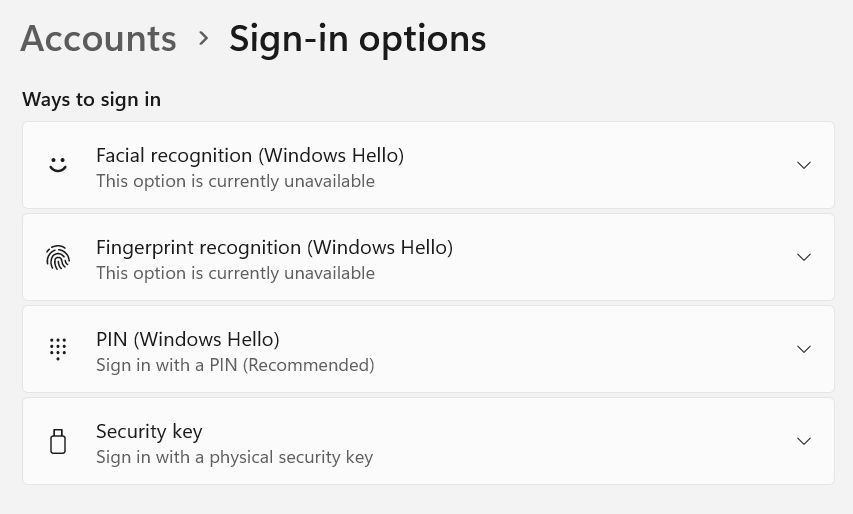 windows 11 settings account sign in options