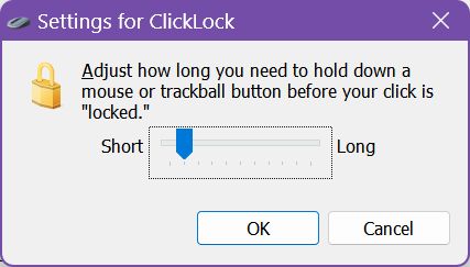 windows clicklock settings