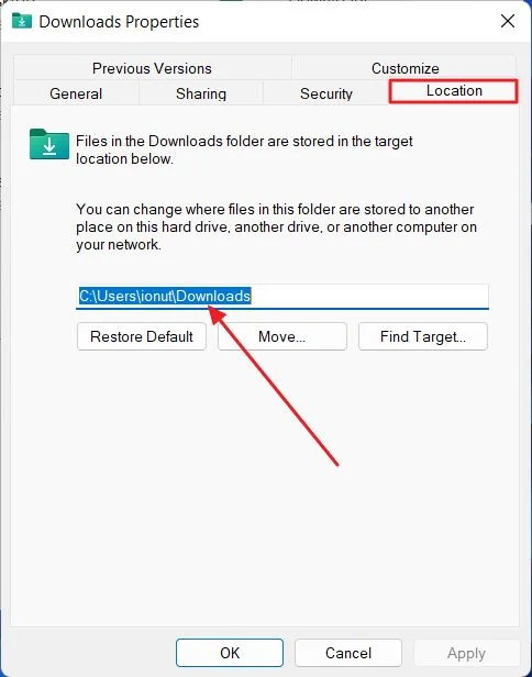 Windows 下载文件夹磁盘位置