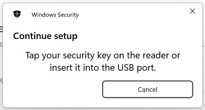 windows security tap key reader