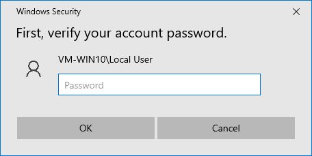 windows security verifiy account password