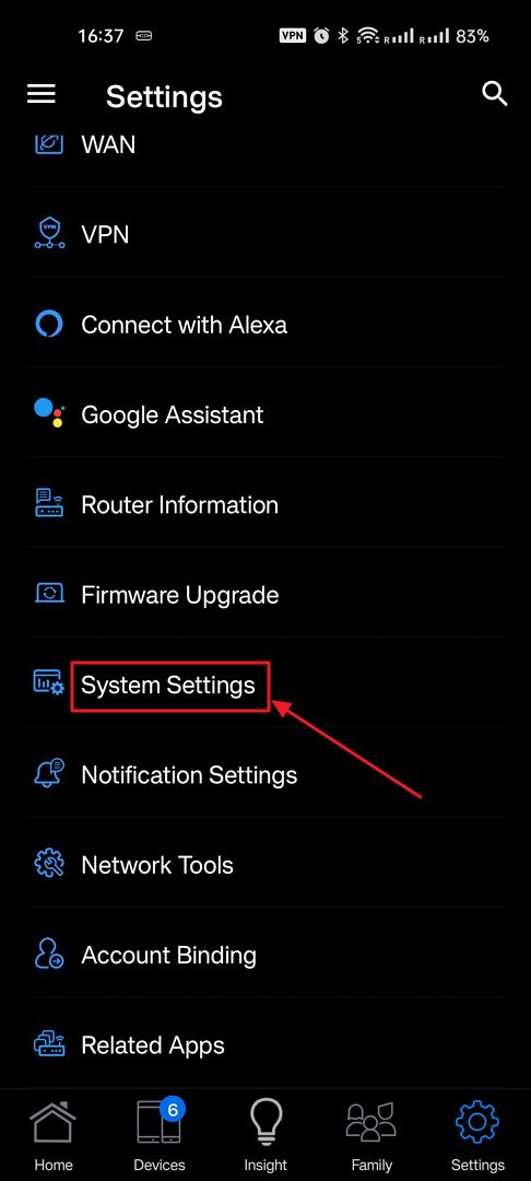 asus router app system settings