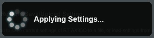 asus router applying settings