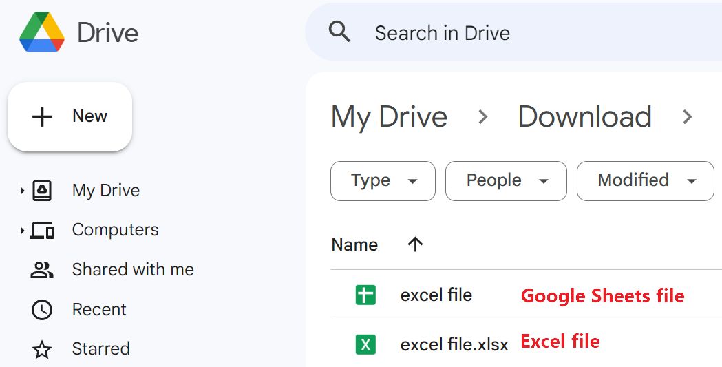 converted excel file to google sheets format