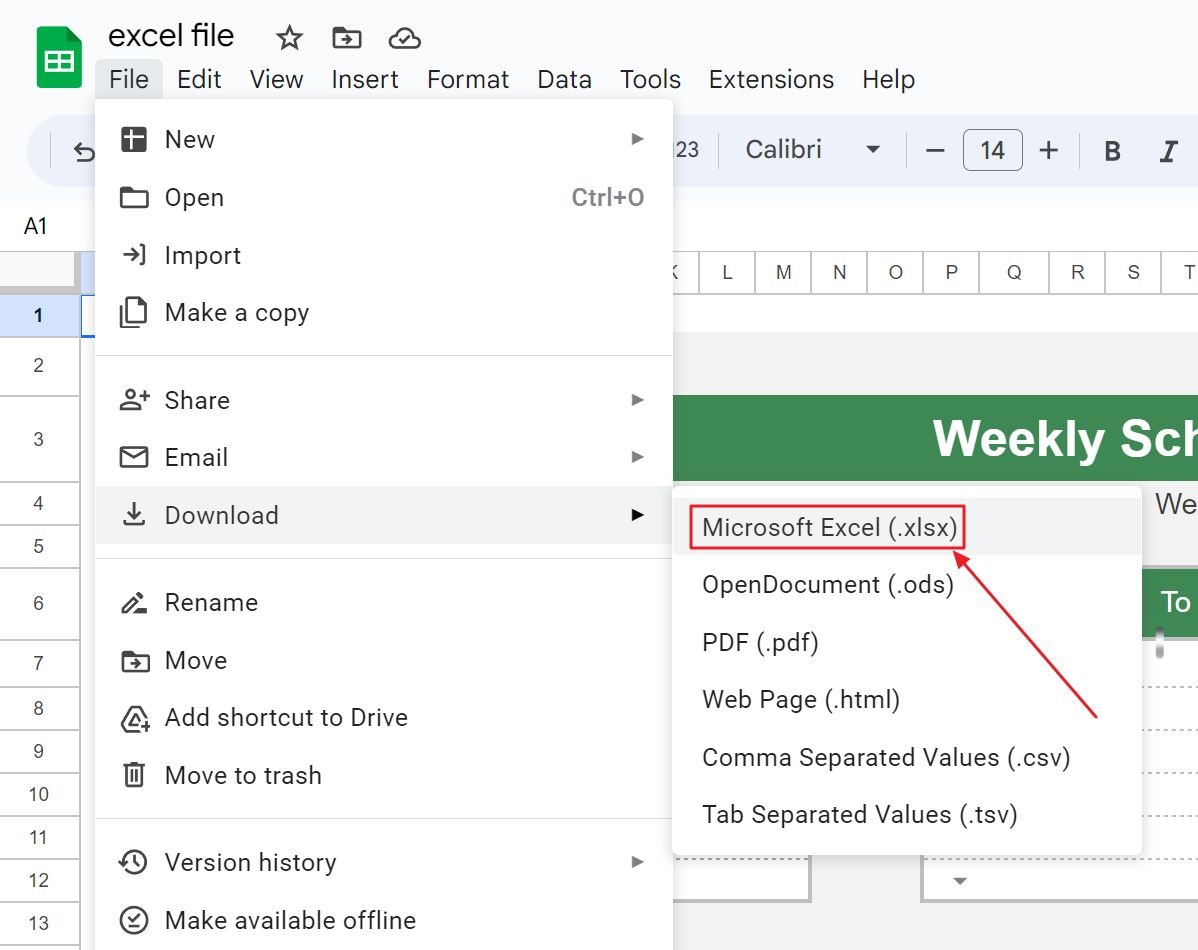 descargar archivo de google sheets en formato excel xlsx