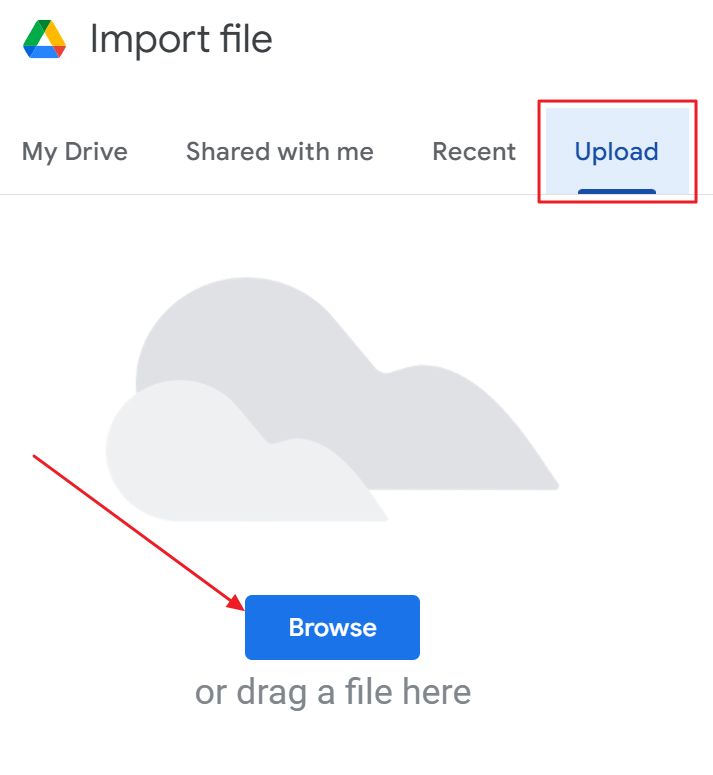 google drive import file