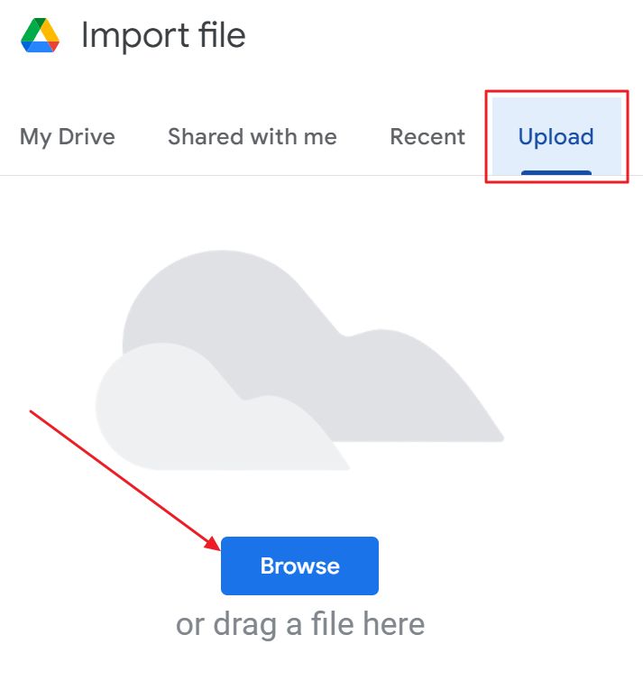 archivo de importación de google drive