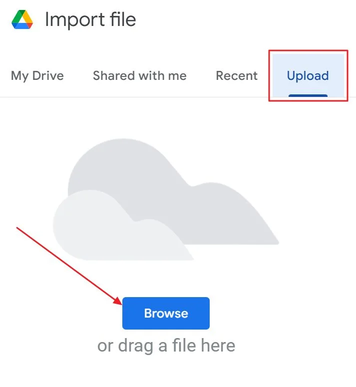 Google Drive Importdatei