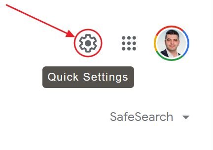 google search quick settings