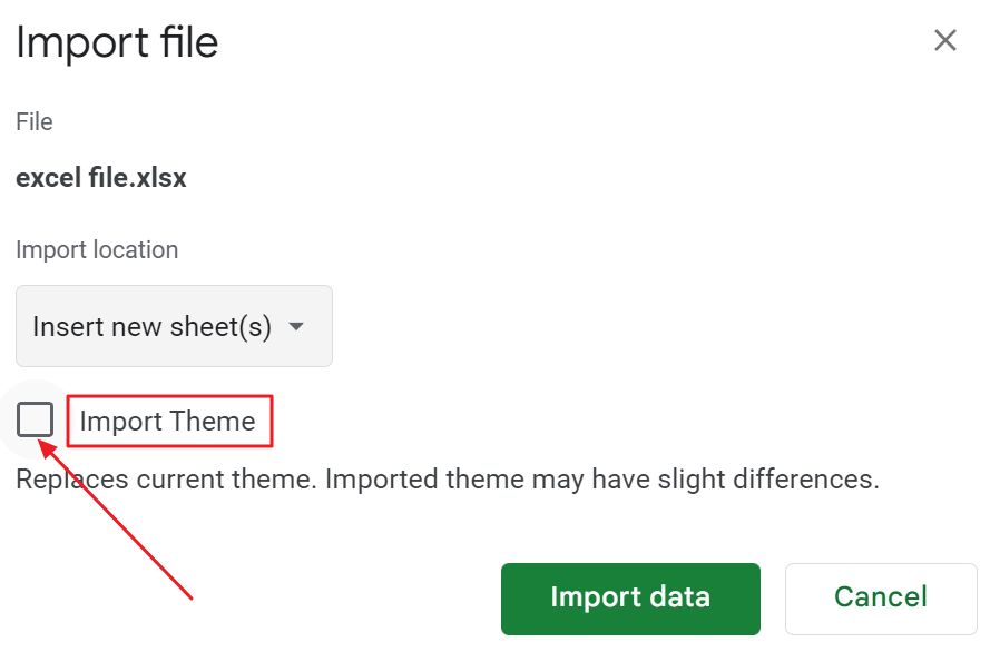 google sheets import as new sheet