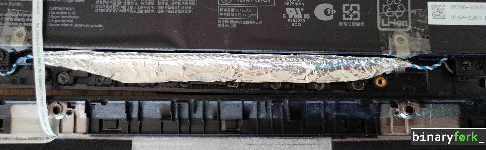 laptop speaker wire tin foil wrapped mod