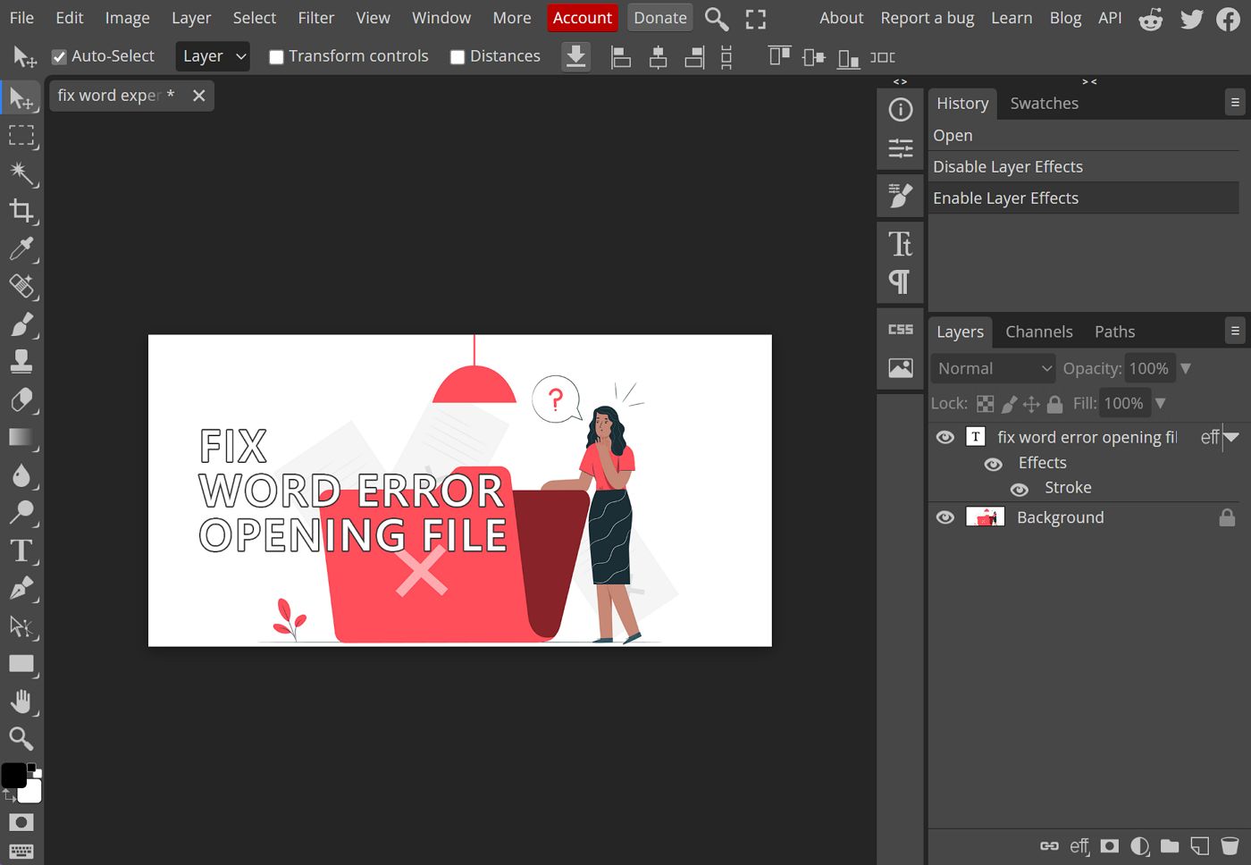 photopea open psd file with layers