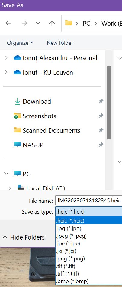 windows photos app save as file format