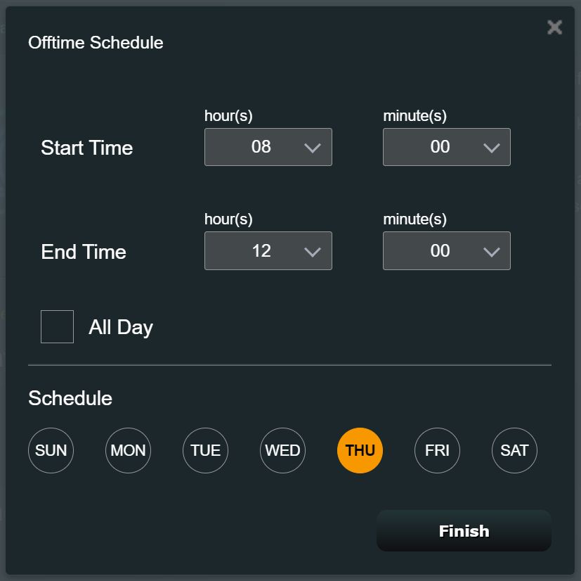 asus router time scheduling add or edit slot