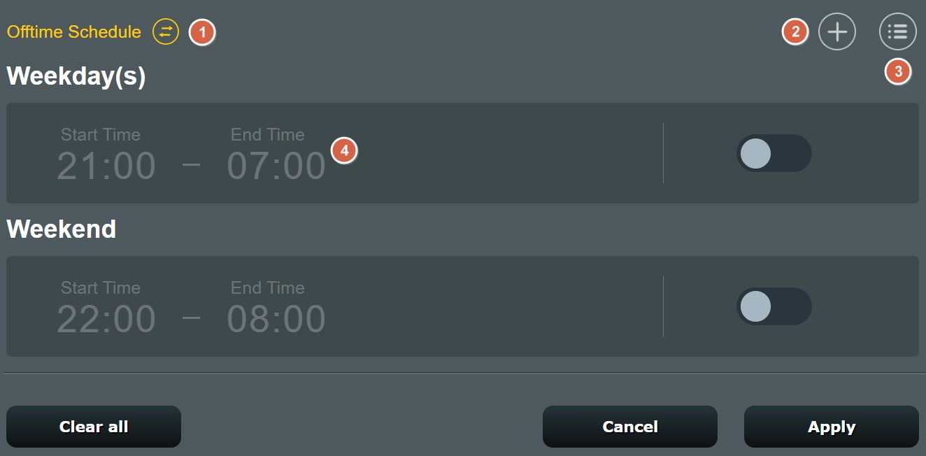 asus router time scheduling configure slots