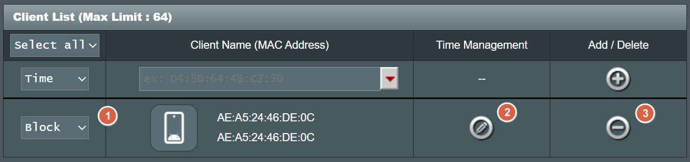 lista de dispositivos de programação de tempo do router asus