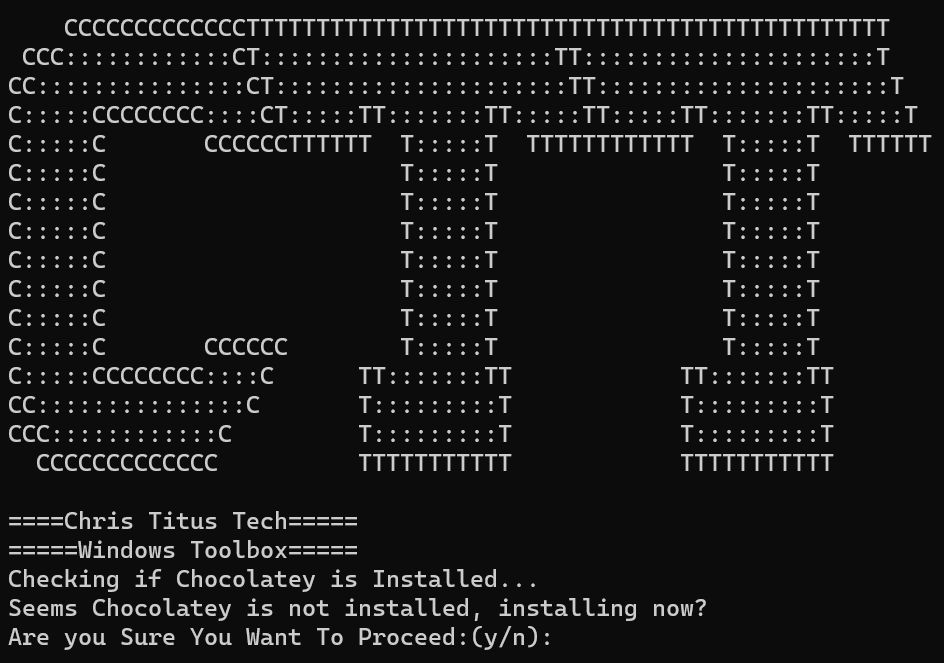 chris titus tech windows utility ascii art