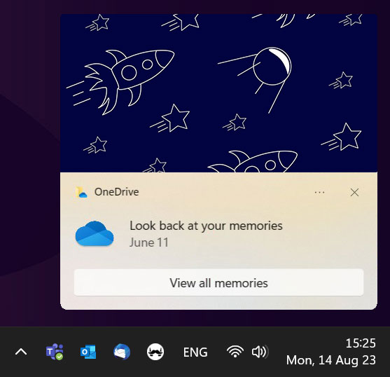 onedrive desktop app notification