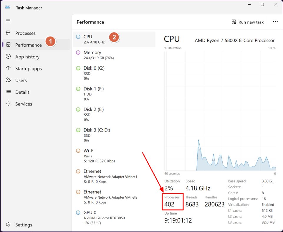 processi del task manager