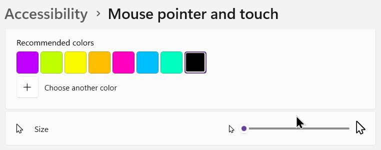 taille minimale du curseur de la souris de windows