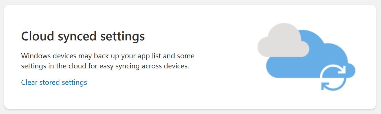 microsoft account devices clear cloud synced settings