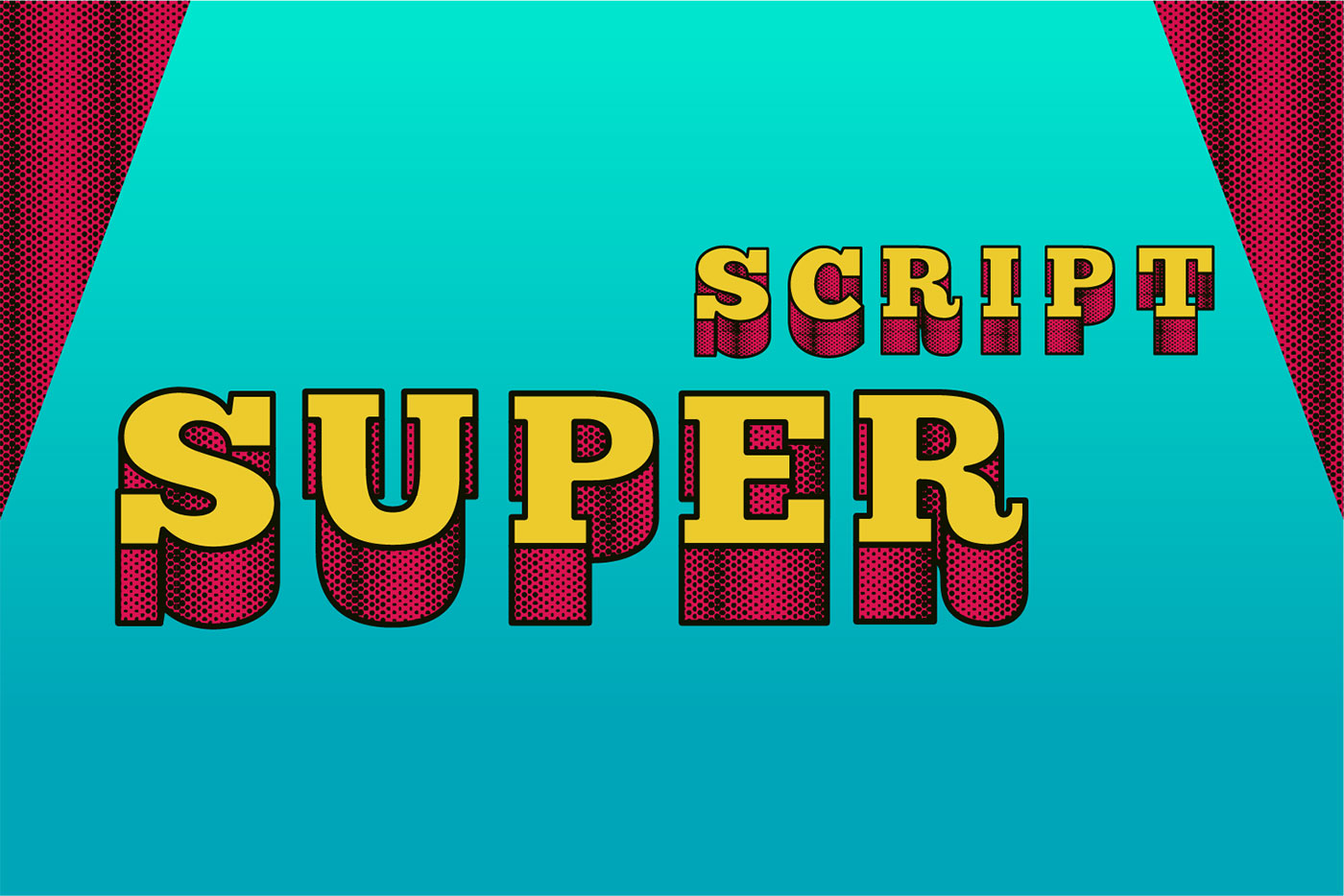 süper script metin stili