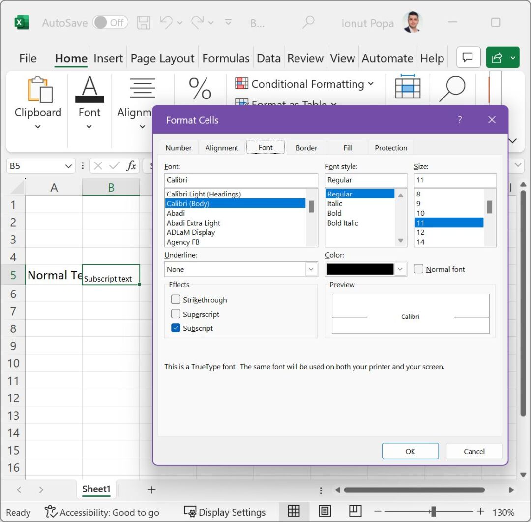 The Subscript keyboard shortcuts you can use in most programs