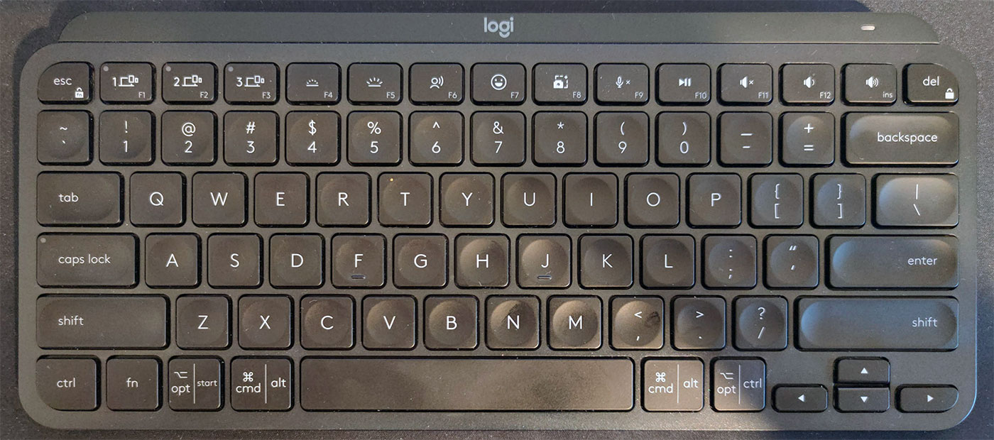 logitech mx keys mini keyboard layout