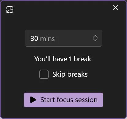 windows focus session restart