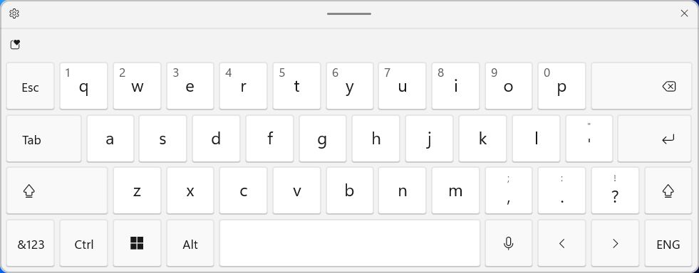 windows touch keyboard default layout