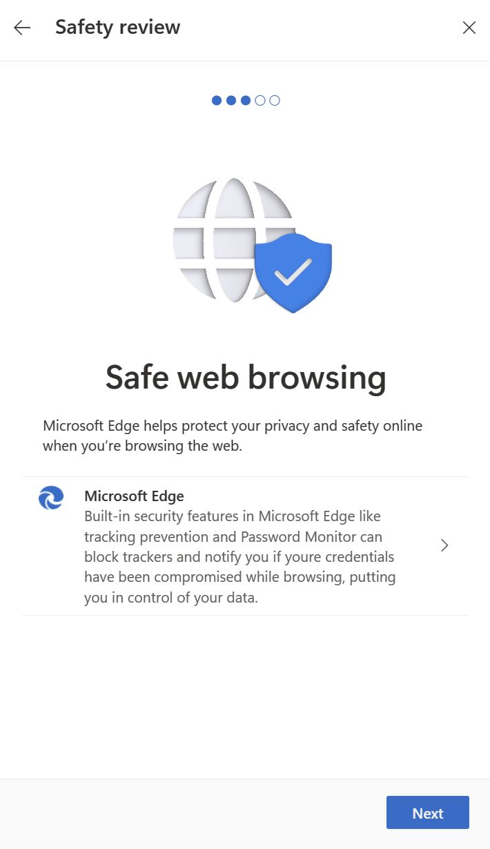 microsoft account safety review safe web browsing