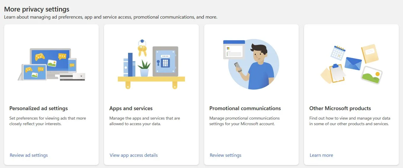 マイクロソフト・プライバシー・ダッシュボード その他の設定
