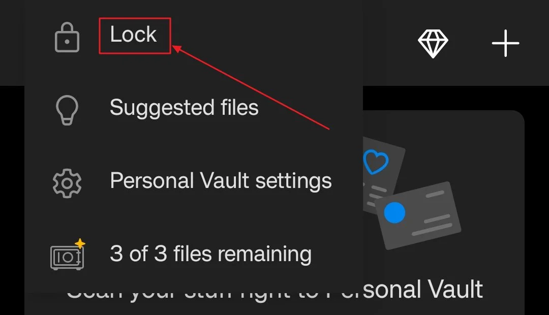 onedrive android lock vault