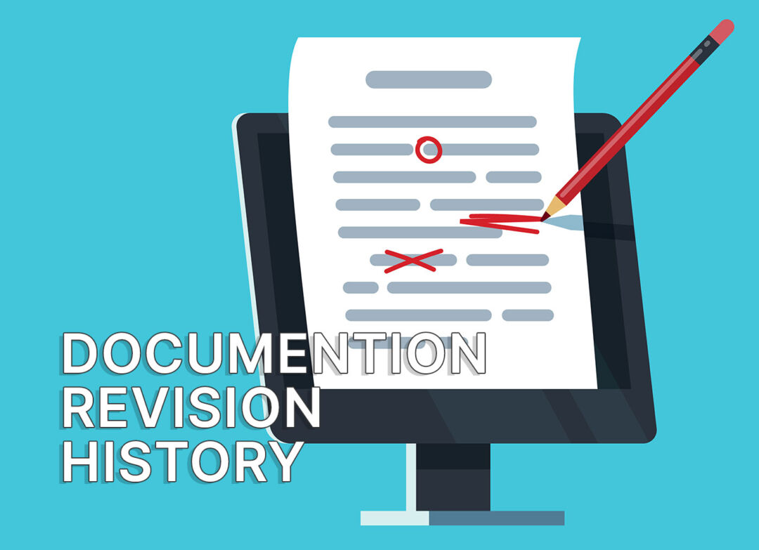 El método sencillo que utilizo para mantener un historial de las revisiones del documento para las ediciones importantes